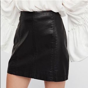 Free People vegan leather mini skirt